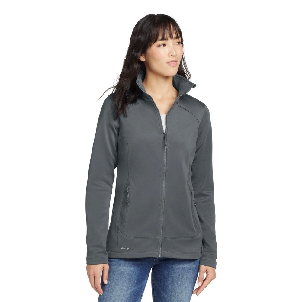 Eddie Bauer Jacket Women M Gray EB241 Full Zip Fleece Lined Performance Active